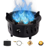 Estufa de gas portátil de 7 núcleos para acampar, con potente potencia de fuego, bolsa de transporte, ideal para acampar al aire libre, senderismo y pesca.