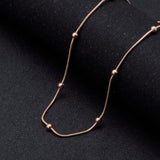 Fashion stainless steel round snake bag bead chain multi-color accessory chain necklace collarbone chain - V.I.P Digital Presence