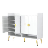 U-Can shoe cabinet with door, 11 layers with adjustable shelves, modern wooden shoe cabinet (PVC surface) - V.I.P Digital Presence