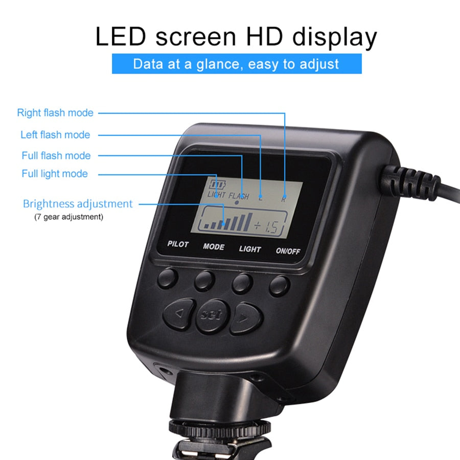 MAMEN 48 Macro LED Ring Flash Light With 8 Adapter Ring For Nikon Canon Pentax Olympus Panasonic Camera DSLR Ring Flash Kit - V.I.P Digital Presence