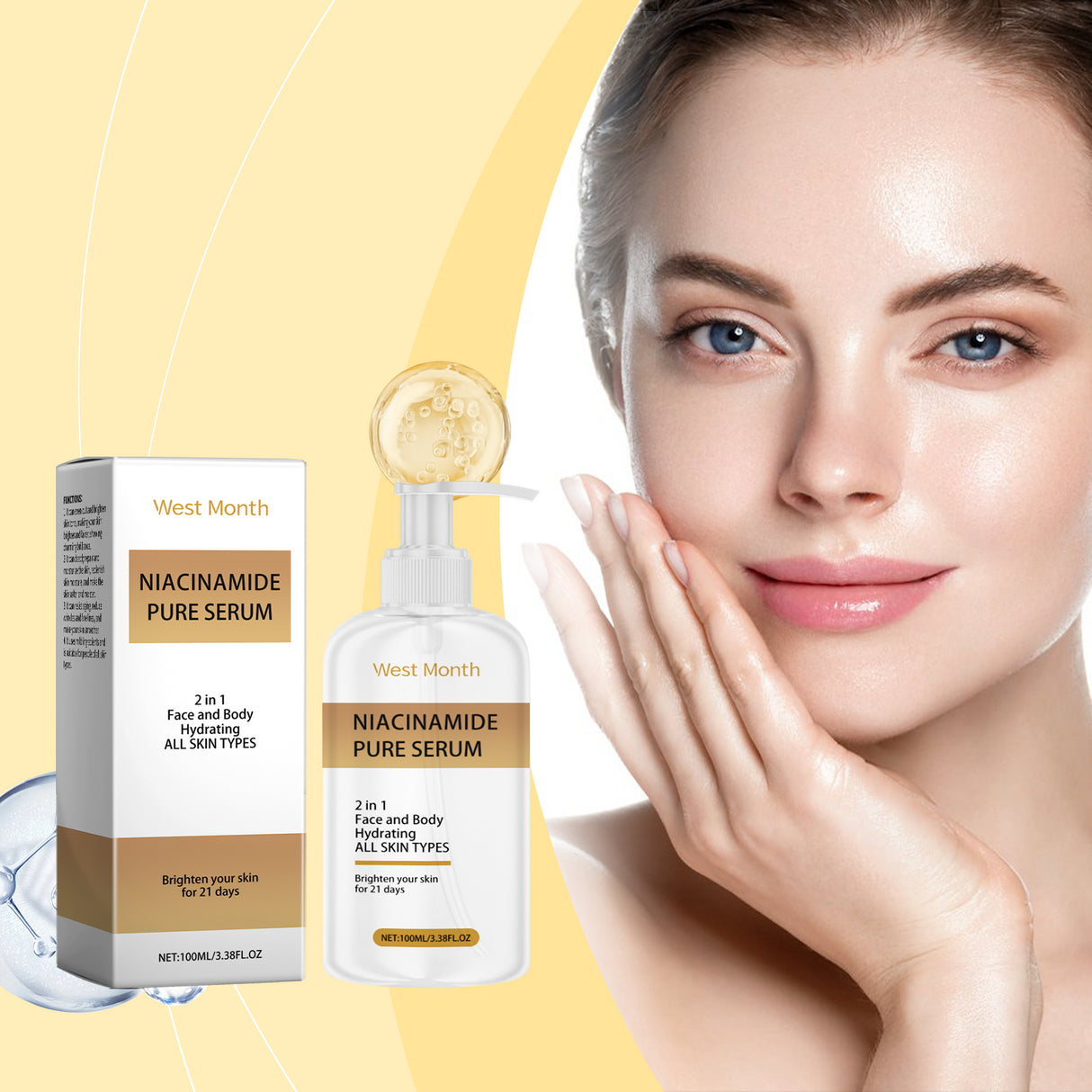 Niacinamide Essence, Hydrating, Moisturizing, Brightening, Nourishing Facial Skin And Moisturizing Skin Care Essence