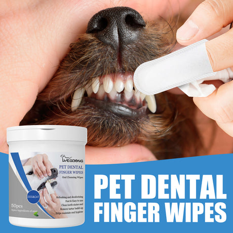 Pet Dental Finger Wipes, Bad Breath Tartar Teeth Yellow Dog Clean Mouth Care Finger Cover - V.I.P Digital Presence