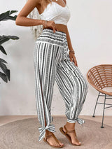 Printed Elastic Waist Pants - V.I.P Digital Presence