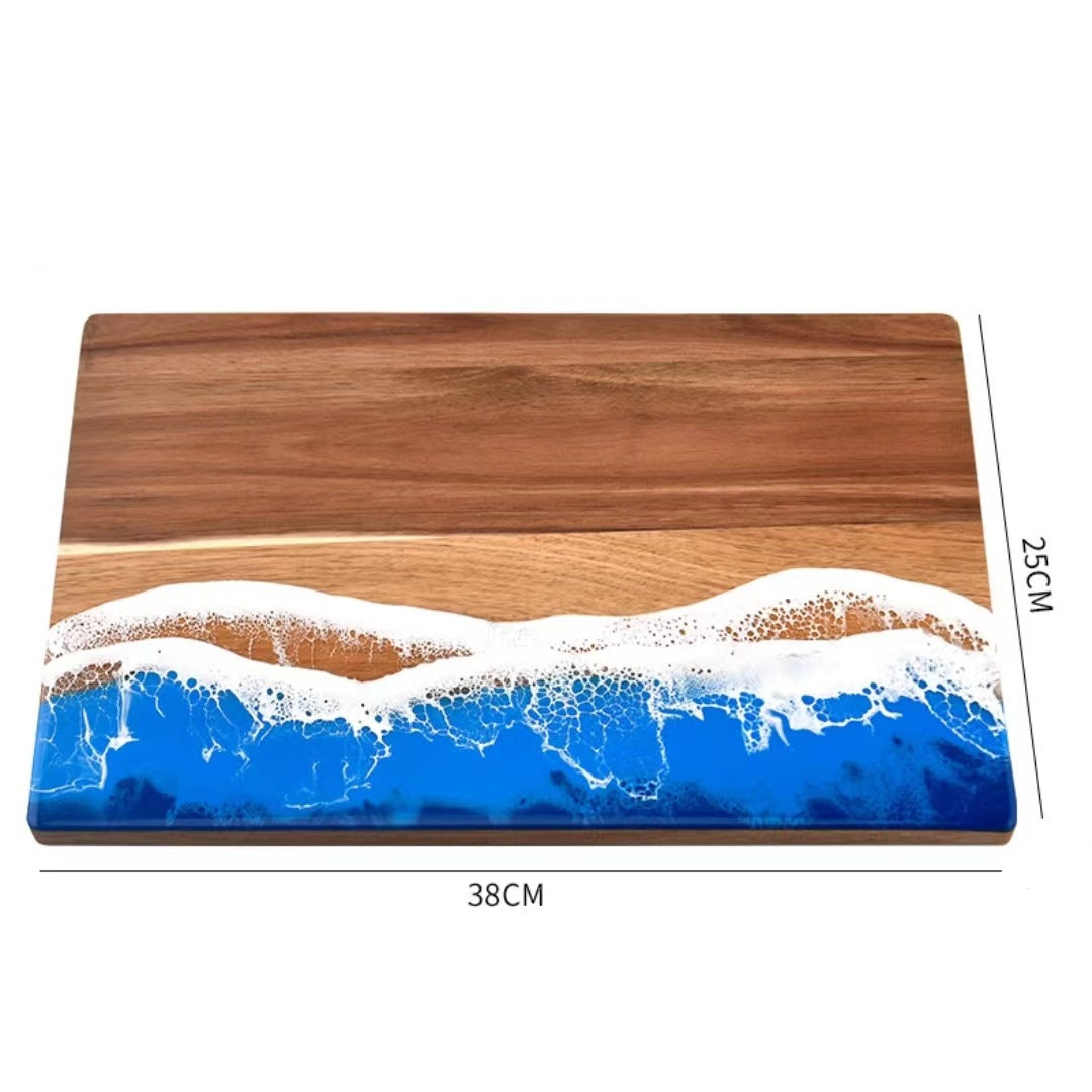 Wood and Resin Cutting Board Ocean Epoxy Resin Serving Cheese Board - V.I.P Digital Presence