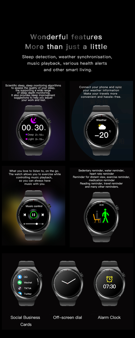 GS GT3 Pro Smart Watch Heart Rate, Blood Pressure, Blood Oxygen Monitoring Bluetooth Sports Watch Bracelet - V.I.P Digital Presence