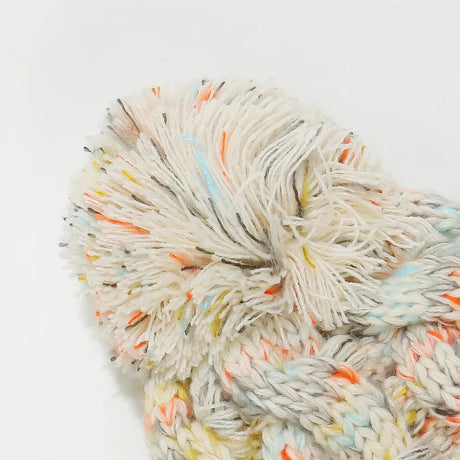 Contrast Cable-Knit Hat with Pompom - V.I.P Digital Presence