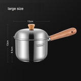 304 stainless steel milk pot, instant noodle pot, household wooden handle dormitory small soup pot, milk heating baby food pot - V.I.P Digital Presence
