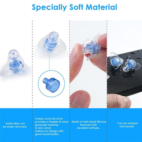 Noise Reduction And Sound Isolation Earplugs Concert High Fidelity Filter Earplugs Wholesale Blue Filter Earplugs Double Tail - V.I.P Digital Presence