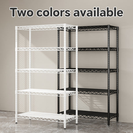 Wire frame metal storage rack adjustable rack, vertical storage rack unit (white, 42L x 18W x 71H) - V.I.P Digital Presence