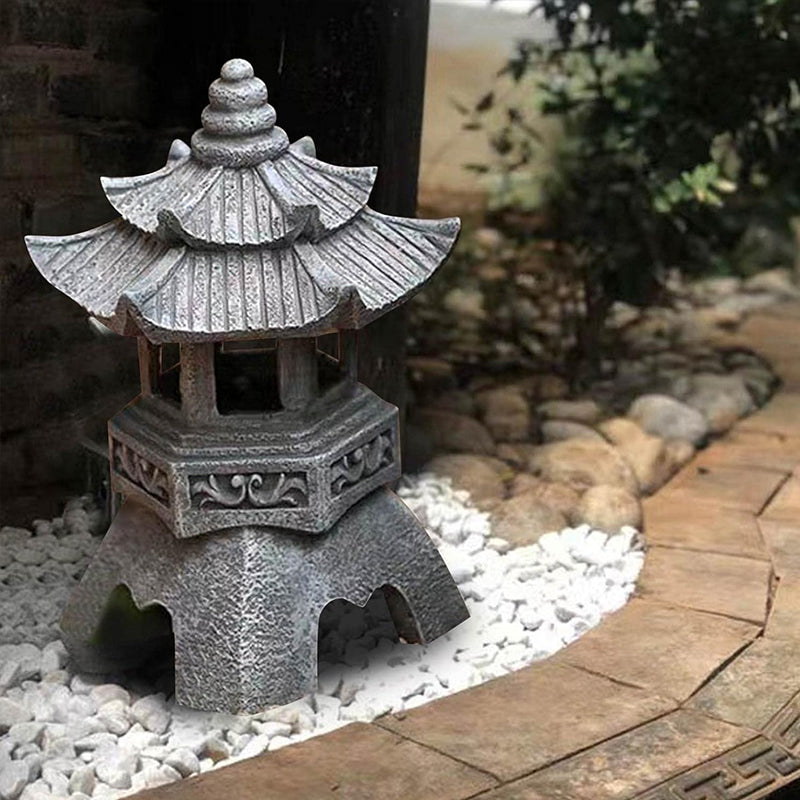 Solar-Powered Zen Garden Decor: Pagoda Lanterns & Statues - V.I.P Digital Presence