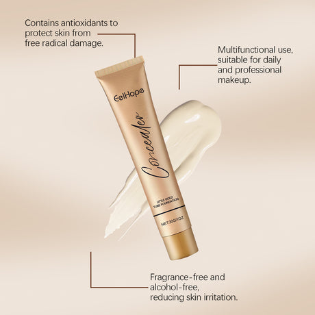 Small Gold Tube Foundation Concealer, Natural Lightweight Skin Concealer Not Easy To Remove Makeup Moisturizing Liquid Foundation - V.I.P Digital Presence