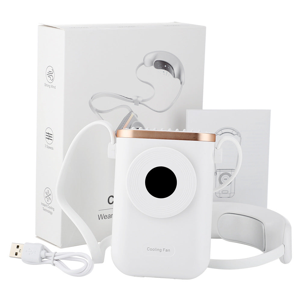 3-Speed Hanging Neck Fan Cooling Portable Leafless Electric Fan USB Lazy Hanging Neck Small Fan Outdoor Fan - V.I.P Digital Presence