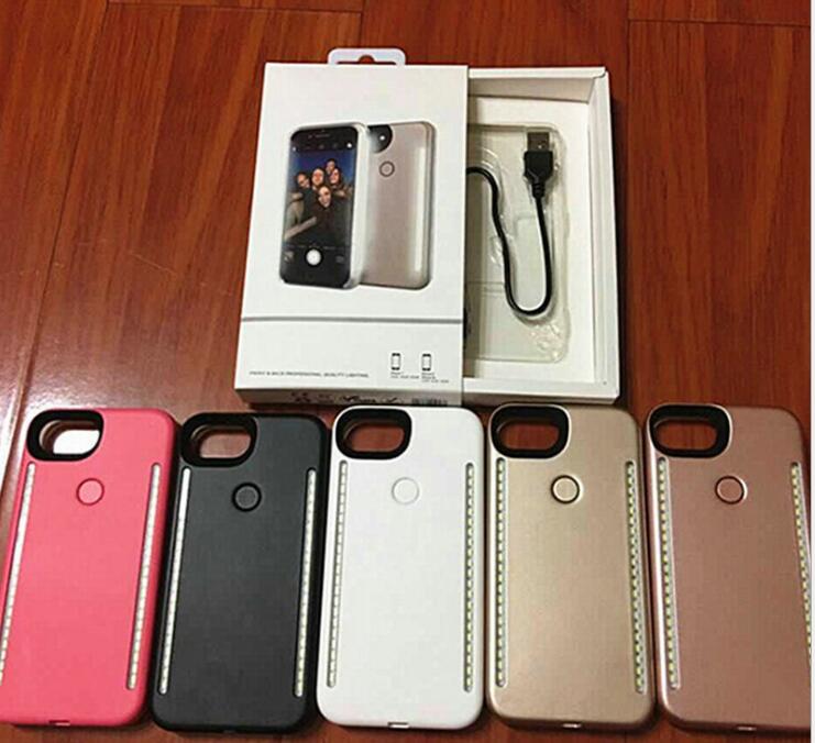 Light Up Duo Case for iPhone X SE 6 7 8 Plus Selfie Luminous Cover with Retail Package - V.I.P Digital Presence