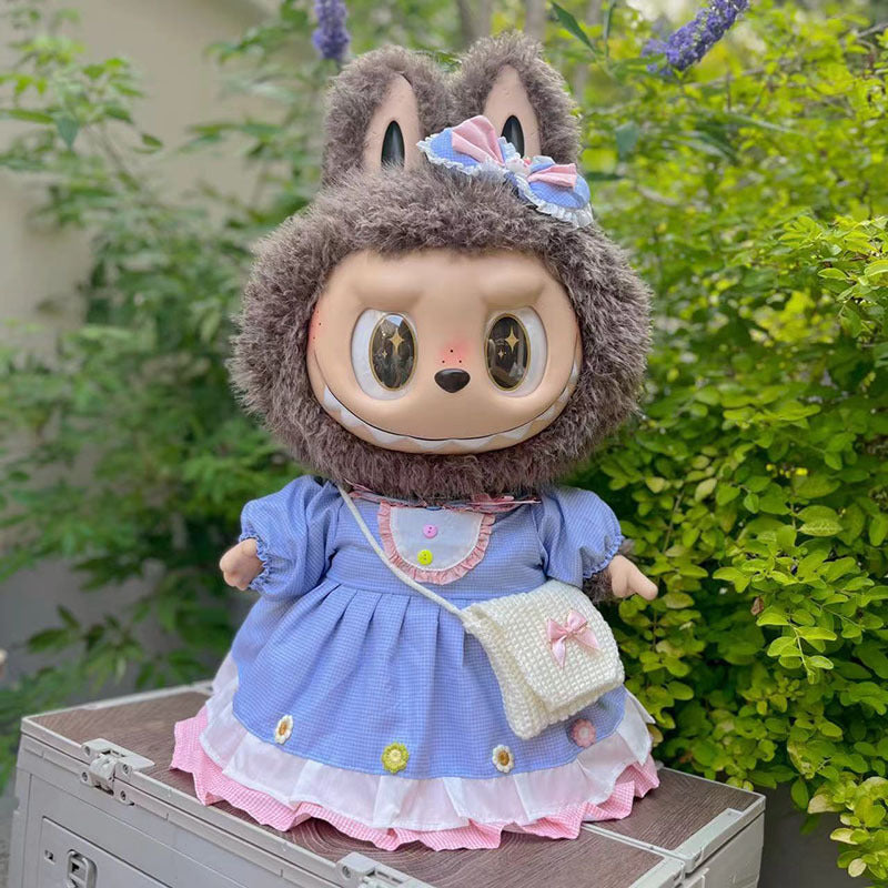 Ropa con diseño LABUBU de 58 cm, ropa de muñeca ZIMOMO, juguete de peluche LABUBU de goma, ropa linda