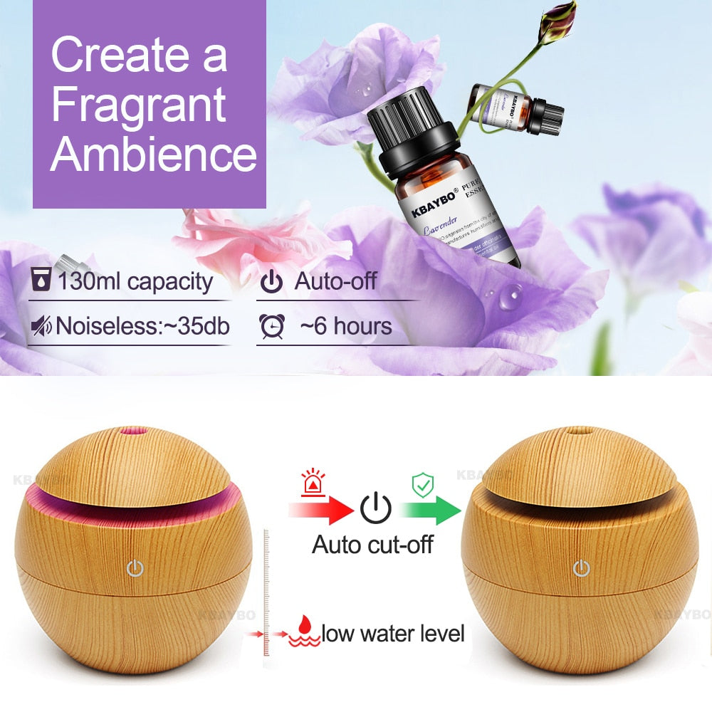 USB Aroma Essential Oil Diffuser Ultrasonic Cool Mist Humidifier Air Purifier 7 Color Change LED Night light for Office Home - V.I.P Digital Presence