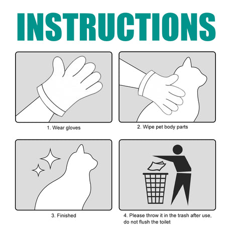 Pet Leave-In Cleaning Gloves Dog Bath Cat Clean Dry Cleaning Gloves Deodorizing Odor Removal - V.I.P Digital Presence