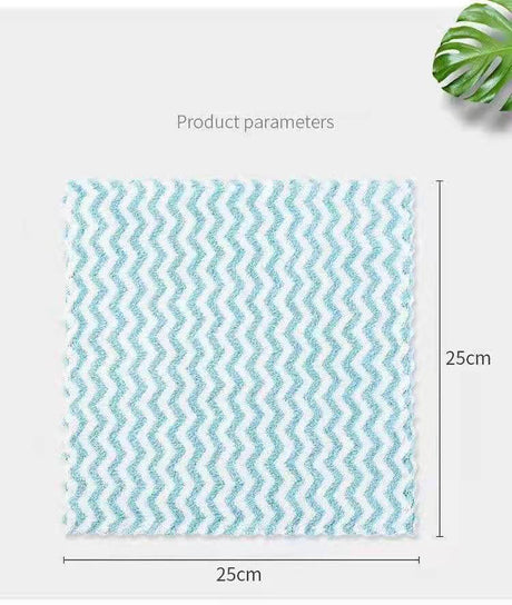 Double Sided Cationic Color Water Absorbent Wavy Stripe Oil Free Dishwashing Cloth Water Absorbent Dishwashing Cloth - V.I.P Digital Presence
