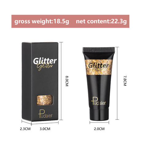 Makeup Pudaier monochrome glitter eyeshadow stage makeup face body glitter 12 color liquid eyeshadow - V.I.P Digital Presence