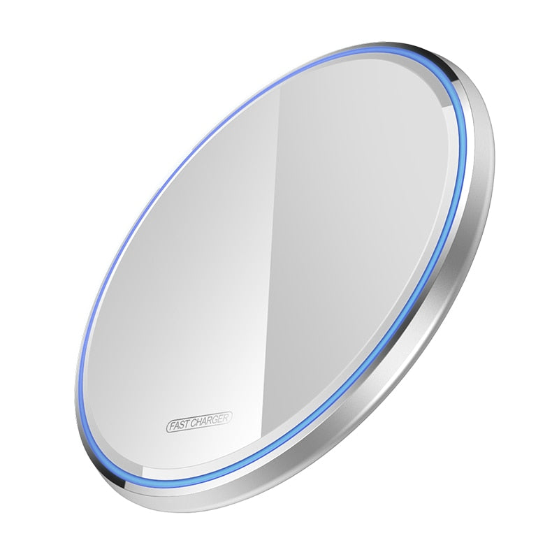 Cargador inalámbrico Qi de 10 W para iPhone X/XS Max XR 8 Plus, base de carga inalámbrica con espejo para Samsung S9 S10+ Note 9 8 