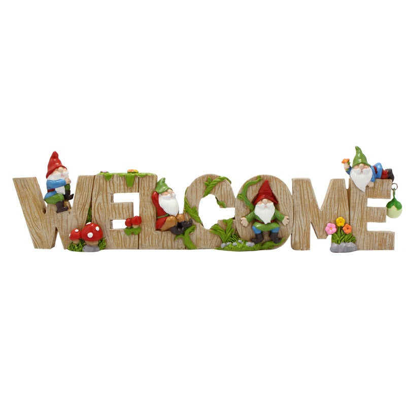 Dwarf Welcome Card Creative Garden Outdoor Balcony Welcome Decoration - V.I.P Digital Presence