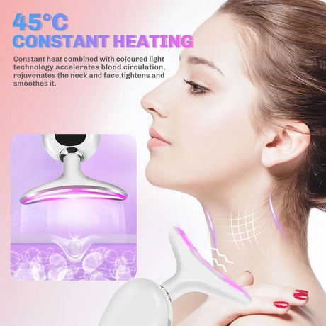 EMS Neck Face Lifting Beauty Device Vibration Massager LED Photon Therapy Skin Tighten Wrinkle Removal Skin Care Tools - V.I.P Digital Presence