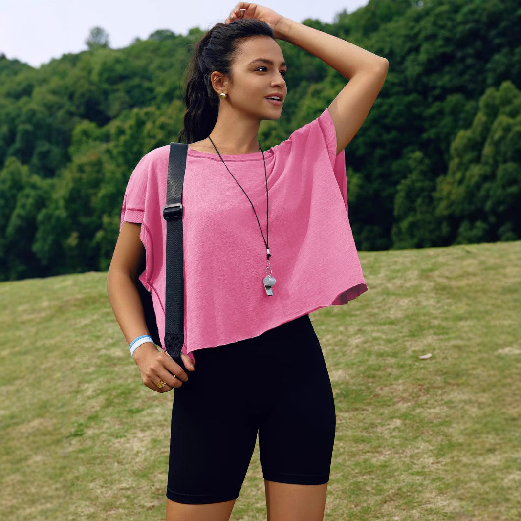 Women's beautiful back sports yoga T-shirt loose casual breathable - V.I.P Digital Presence