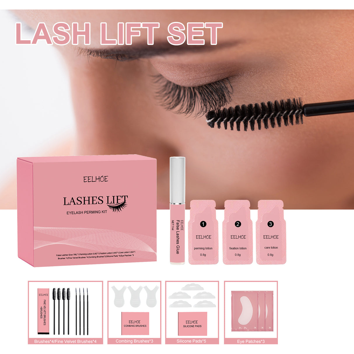 Lash Lift Set, Natural Beauty Slim Thick Curl Mild Non-Smudding Eyelash Set - V.I.P Digital Presence