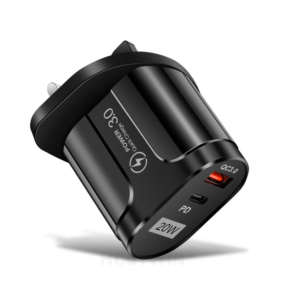 PD20W Mobile Fast Charging Charger 5V4A US, European, and British Standard Speed Matching Device PD+QC3.0 Travel Charging Head - V.I.P Digital Presence