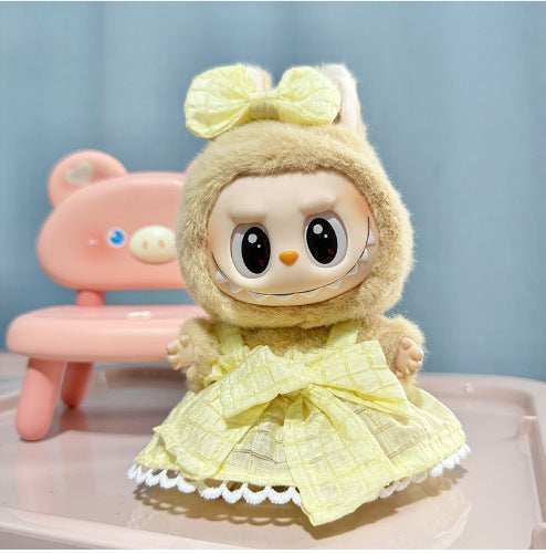 Ropa] Ropa Labubu con colgante de cara de PVC, ropa para muñecas de la serie Labubu Sitting Party