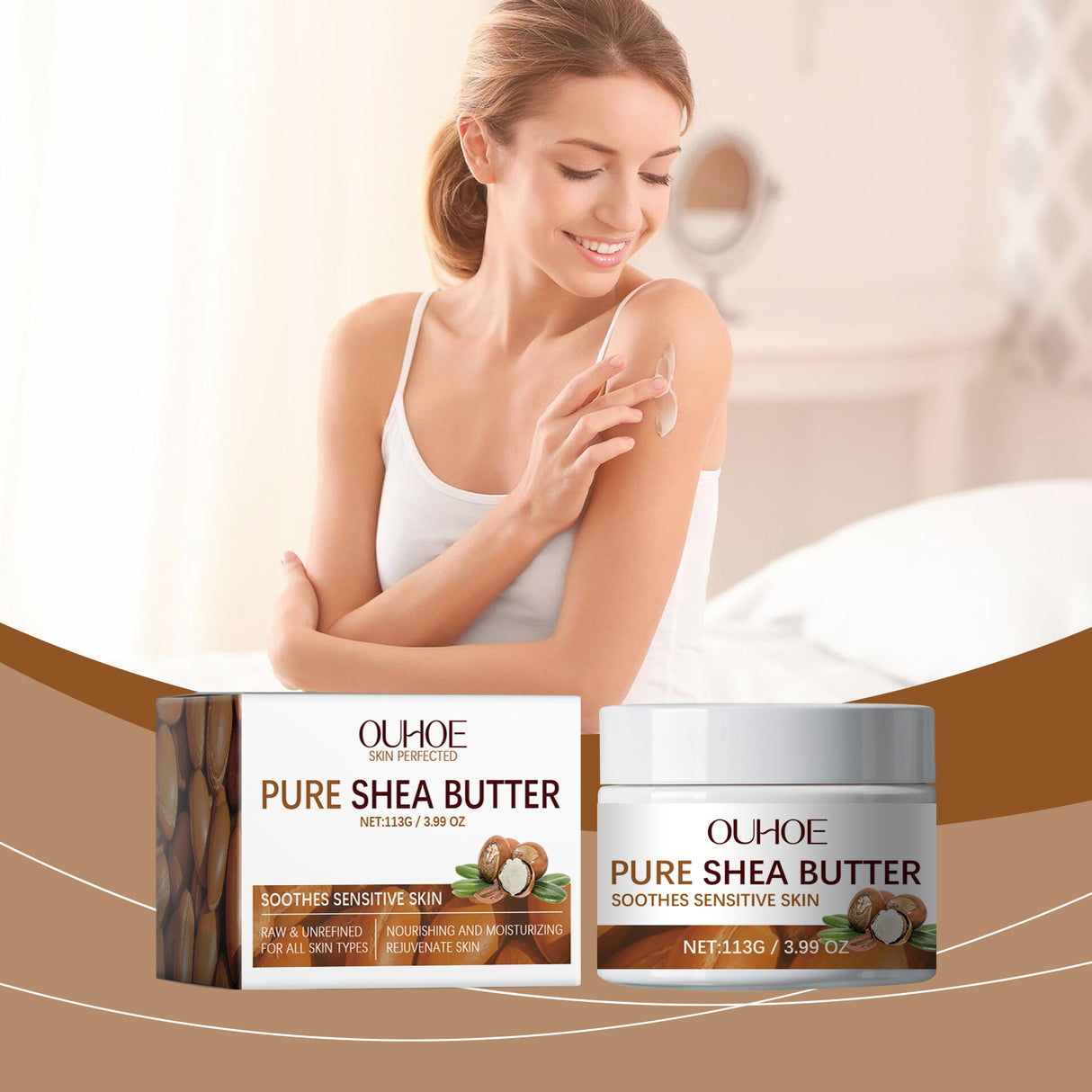 Shea Butter Moisturizer, Soothing Skin Discomforter Redness Moisturizing Refreshing Daily Maintenance Topical Cream