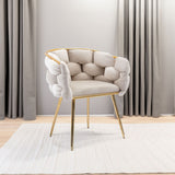 Luxury modern simple leisure velvet single sofa chair bedroom manicure table back chair beige - V.I.P Digital Presence