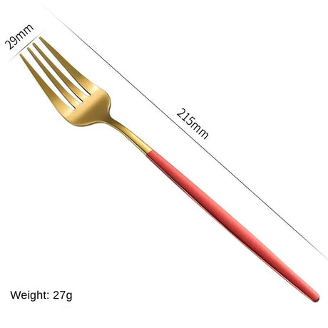 Stainless Steel Cutlery Set with Portuguese Gold Spray Painted Steak Knife, Fork, Spoon, and Tea Spoon 4-Piece Gift Pack - V.I.P Digital Presence