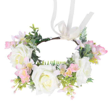 Super Fairy Girl Bride Scenic Area Photography Flower Wreath Hair Accessories Handmade Silk Flower Wreath Headwear - V.I.P Digital Presence