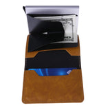 Male Metal Card Holder RFID Aluminium Alloy Credit Card Holder PU Leather Wallet Antitheft Men Wallet Automatic Pop Up Card Case - V.I.P Digital Presence
