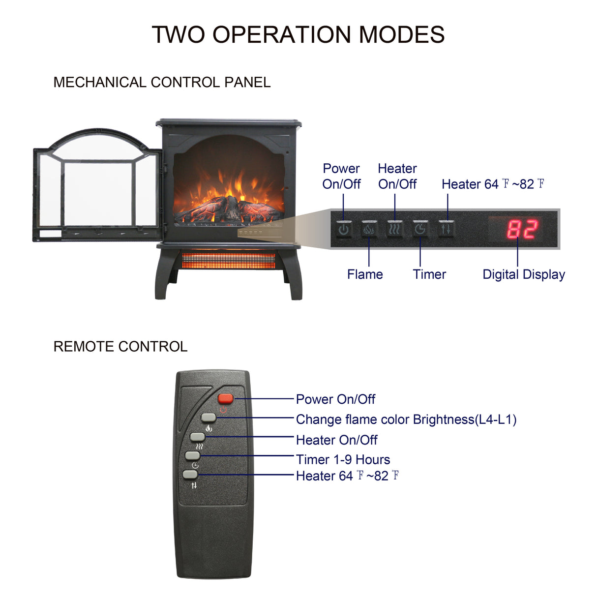 18 inch 3D Infrared Electric Stove with remote control - V.I.P Digital Presence