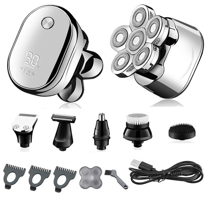6in1 grooming kits electric shaver facial body electric razor for men beard wet dry rotary shaving machine bald rechargeable kit - V.I.P Digital Presence