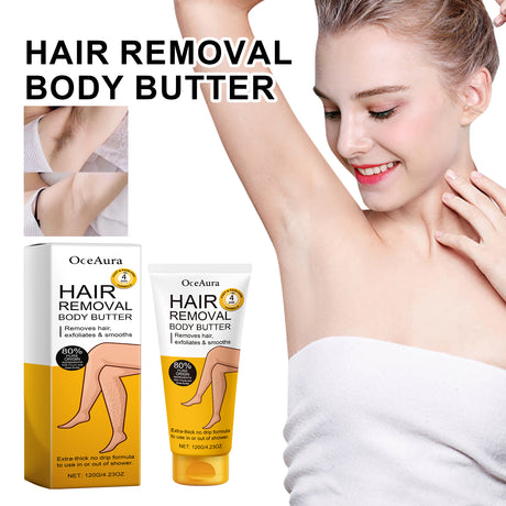 Hair Removal Body Butter, Gentle Hair Removal Non-Irritating Underarm Leg Hair Hand Hair Deep Cleansing Hair Removal Cream For Skin - V.I.P Digital Presence