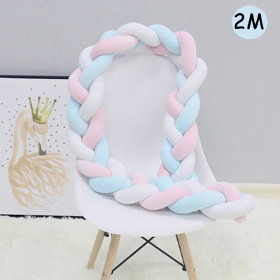 1Pcs 1M/2M/3M Baby Handmade Nodic Knot Newborn Bed Bumper Long Knotted Braid Pillow Baby Bed Bumper Knot Crib Infant Room Decor - V.I.P Digital Presence