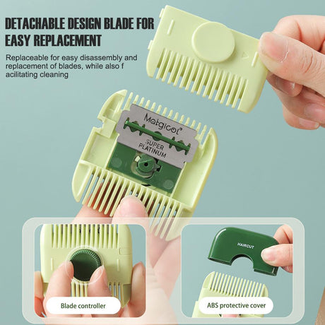 2 In 1 Hair Trimmer Bangs Trimmer  Mini Manual Hair Trimmer Comb Hair Razor Comb Cutter Portable Hair Cutting Comb Haircut Tool - V.I.P Digital Presence