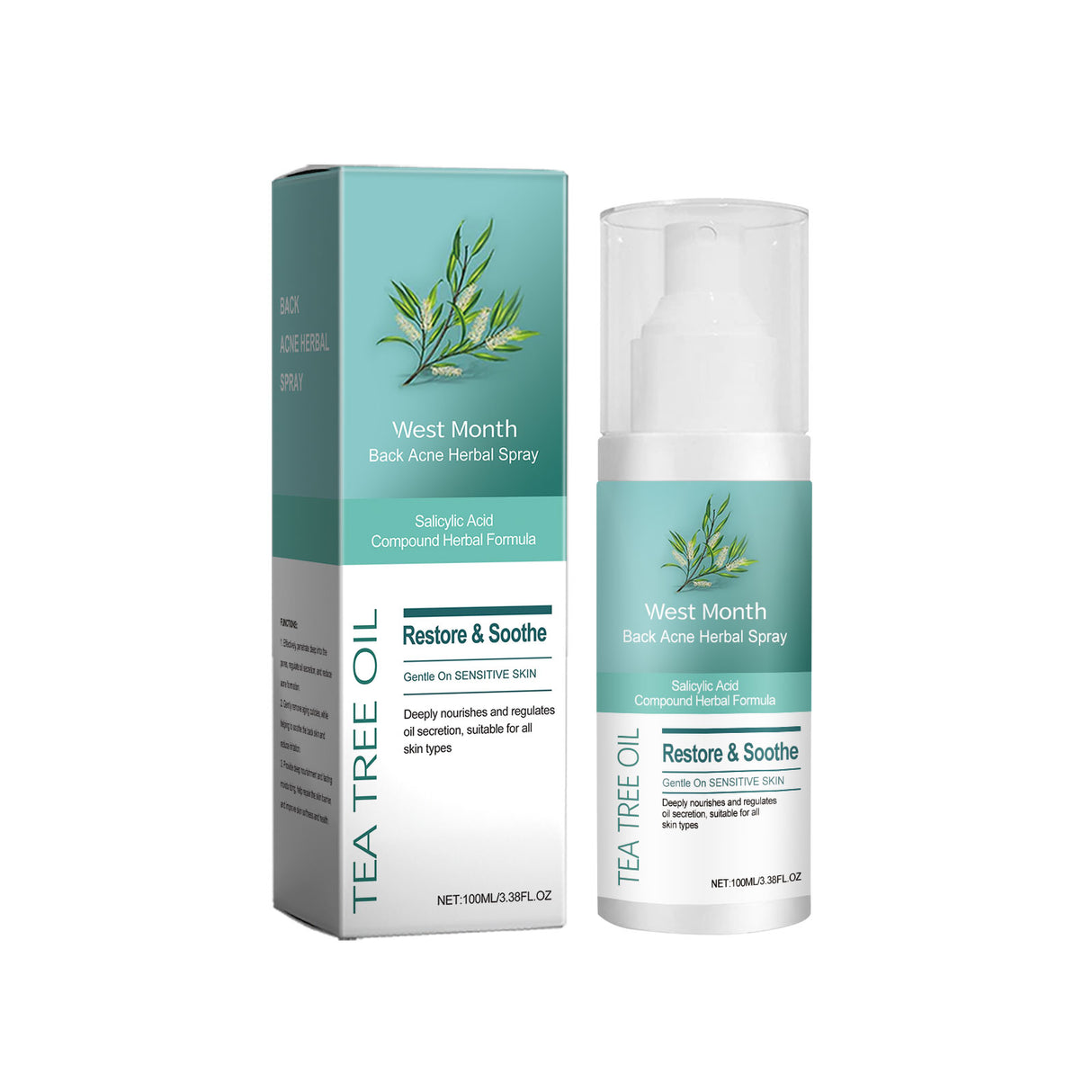 Herbal Back Care Spray Gentle Hydrating Massage Treatment Moisturizes And Smoothes Body Skin