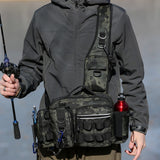Men's Fishing Backpack: Equipped with bait box, equipment storage bag, pole holder, sling & shoulder bag design. - V.I.P Digital Presence