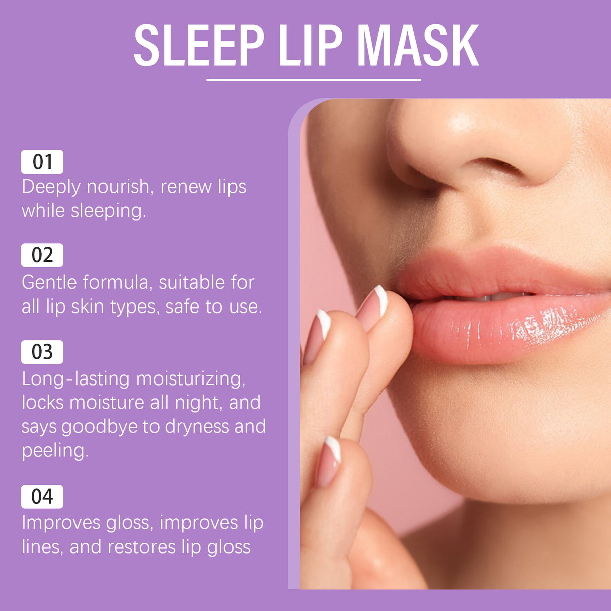 Grape Sleep Lip Mask, Gentle Nourishing Lip Color Bright Moisturizing Lip Skin Moisturizing Lip Mask
