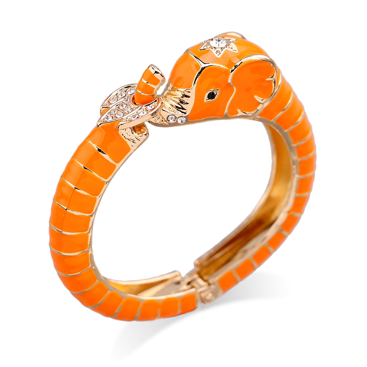 European and American fashion jewelry elephant enamel oil drip alloy open bracelet - V.I.P Digital Presence