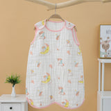 Saco de dormir para niños de algodón de cuatro capas de gasa con bonitos dibujos animados, antifrío, antipatadas, acolchado de algodón, clase A