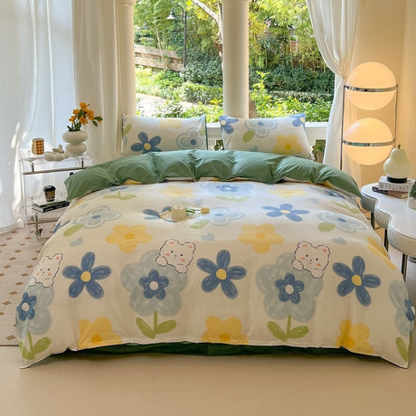 Cartoon Four-Piece Set Fresh Autumn and Winter Single Student Dormitory Bedding Sheet Three-Piece Set Single Quilt Cover - V.I.P Digital Presence