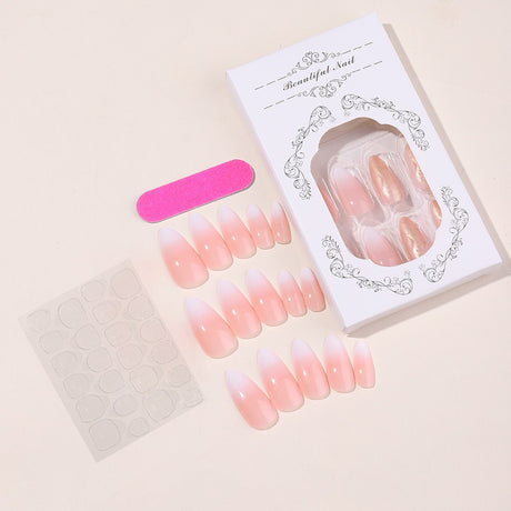New wearable nail gradient glitter manicure patches almond-shaped nails fake nail patches - V.I.P Digital Presence