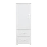 Tall bathroom storage cabinet with two drawers and adjustable shelves for independent storage - V.I.P Digital Presence