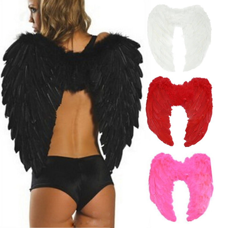 Disfraz de alas de ángel para adultos, de 4 colores, a la moda, para niñas, con plumas, de hada, para Halloween, cosplay, suministros para fiesta