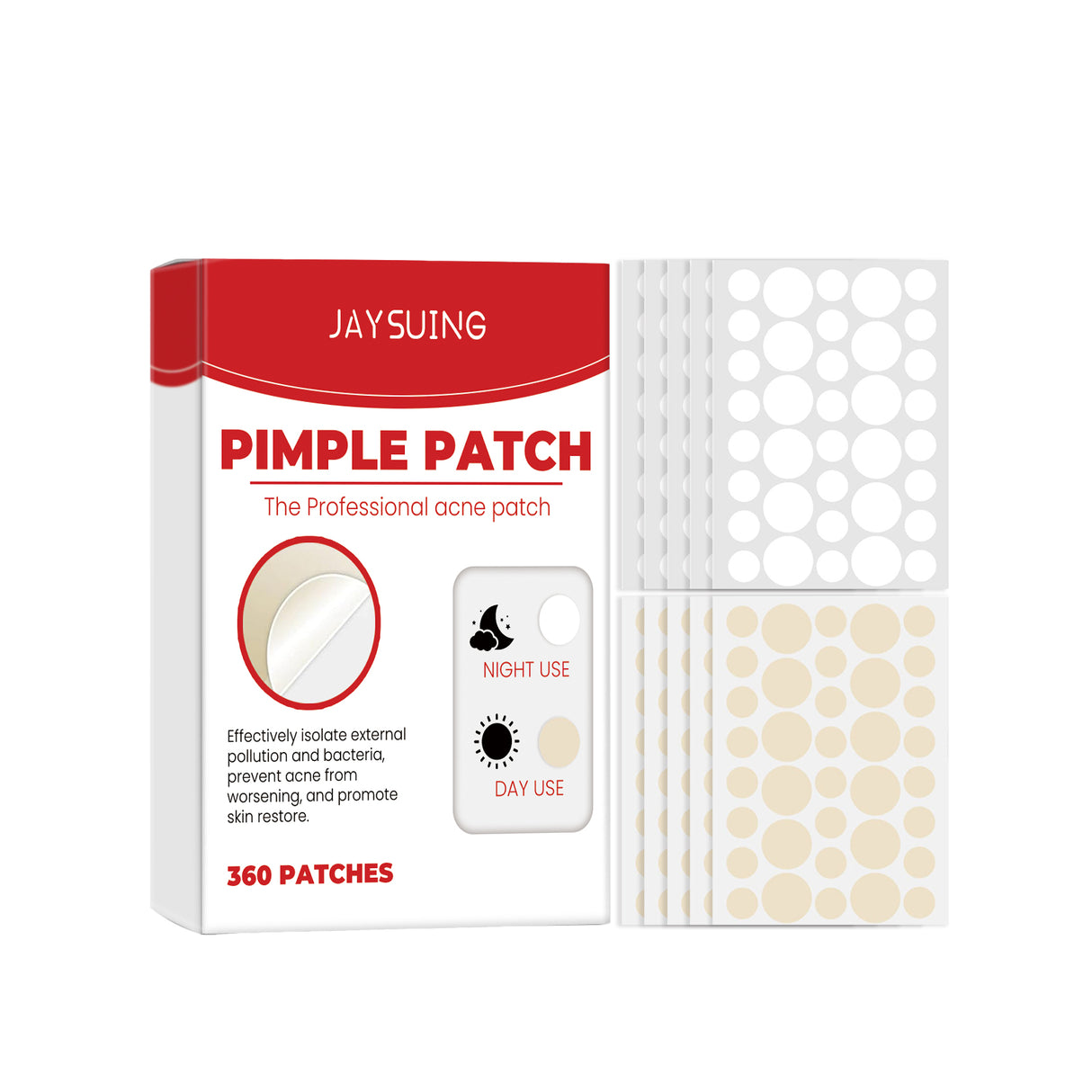 Day And Night Facial Acne Patch Repair Facial Skin Oil Control & Clear Mild Acne Cleansing Patch