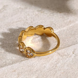 Stainless Steel Inlaid Zircon Heart Ring - V.I.P Digital Presence